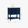 13 Navy Modern Single Sink Bathroom Vanity Cabinet