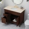 13 42" Classic Espresso Wood Bathroom Vanity with Natural Stone Countertop