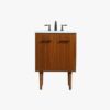 24" Narrow Mid Century Modern Wood Vanity for Powder Room & Guest Bath