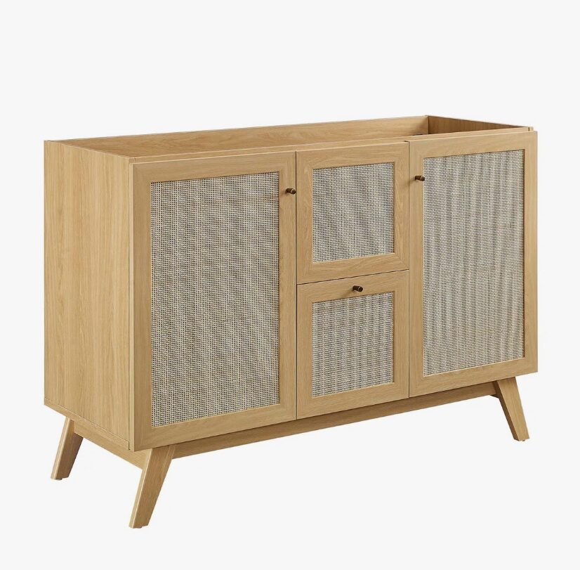 13 48" Coastal Rattan Double Bathroom Vanity for Master Bath Remodel