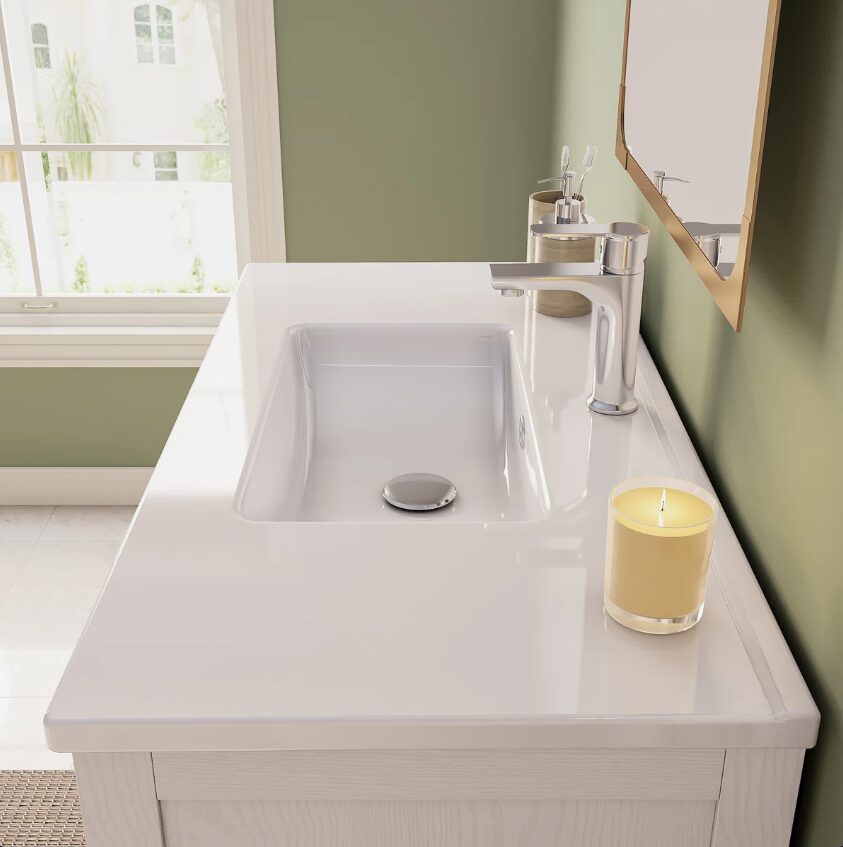 36" Traditional White Single Sink Vanity for Master & Guest Bathrooms