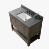 14 Rustic Gray Freestanding Single Sink Vanity with Open Towel Storage Shelf