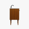 24" Narrow Mid Century Modern Wood Vanity for Powder Room & Guest Bath