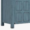 14 Rustic Distressed Blue Freestanding Vanity Cabinet with Double Storage Shelves