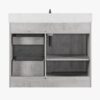 14 Light Gray Farmhouse Vanity with Cross Barn Door for Coastal, Modern Farm & Industrial Bath Remodel