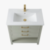 15 Minimalist Light Sage All-in-One Bathroom Vanity with Integrated Ceramic Sink
