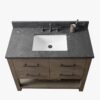 15 Rustic Gray Freestanding Single Sink Vanity with Open Towel Storage Shelf