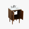 24" Narrow Mid Century Modern Wood Vanity for Powder Room & Guest Bath