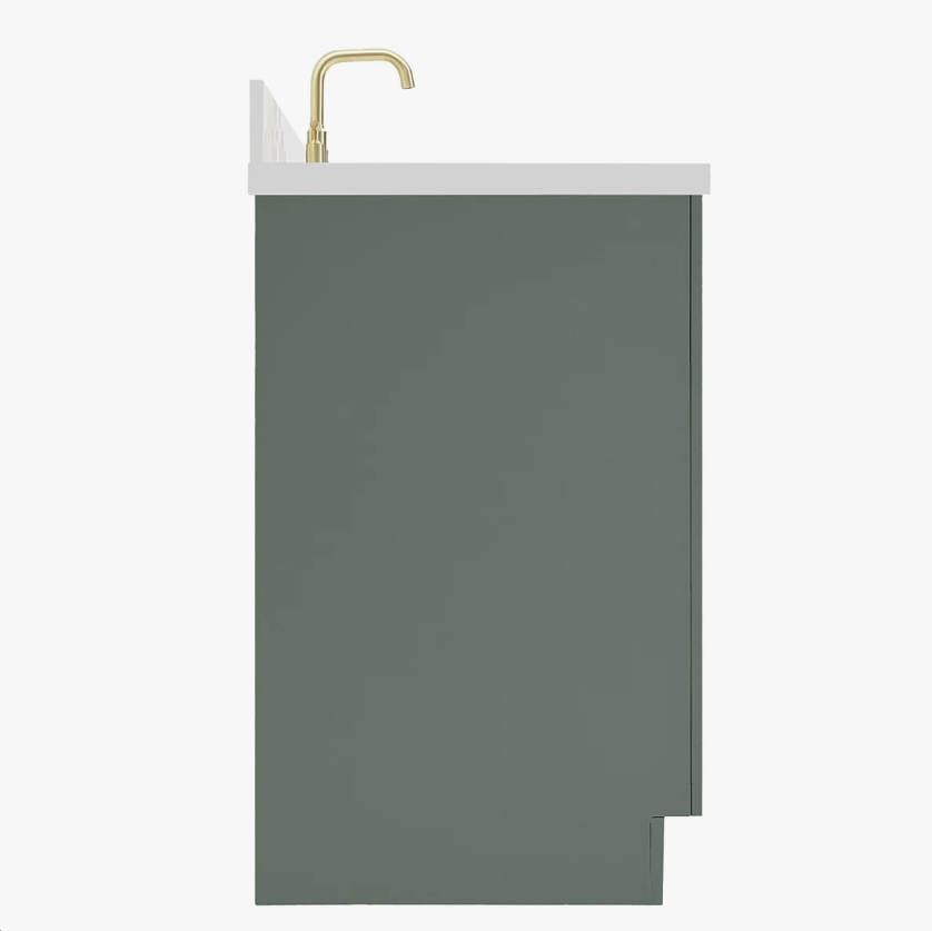 15 Modern Sage Green Shaker Vanity Cabinet with Dovetail Pine Drawers for Earthy Tone Bath Remodel