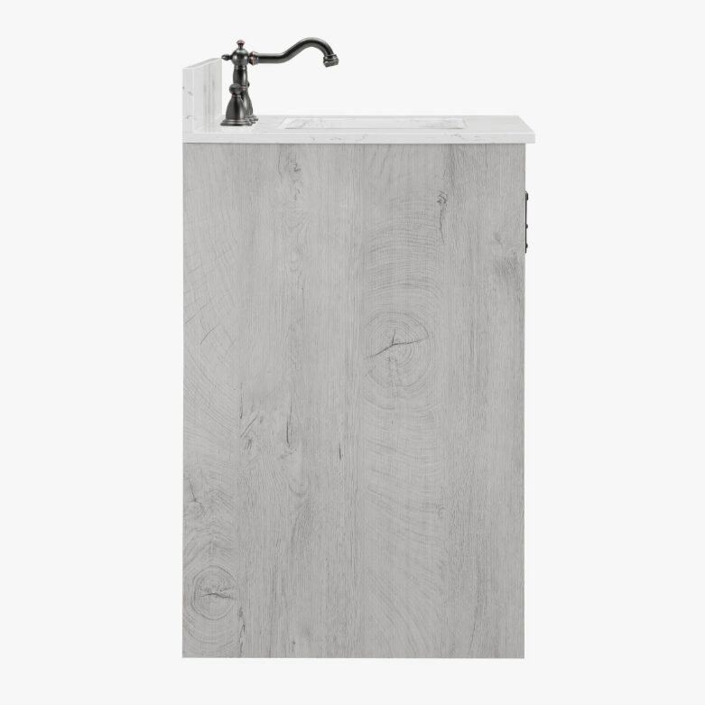 15 Light Gray Farmhouse Vanity with Cross Barn Door for Coastal, Modern Farm & Industrial Bath Remodel