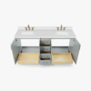 17 Spacious Light Gray All-in-One Double Sink Shaker Bathroom Vanity