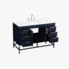 48 Inch Navy Blue Freestanding Bathroom Vanity with Gold Hardware