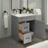 Modern Light Gray Single Sink Vanity Cabinet with Solid Wood Drawer Boxes