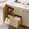 2 48" Coastal Rattan Double Bathroom Vanity for Master Bath Remodel