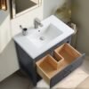 2 Minimalist Dark Grey All-in-One Bathroom Vanity Cabinet with Open Storage