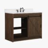 2 Rustic Farmhouse Brown Vanity for Country, Industrial & Transitional Bathroom Remodel