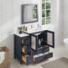 2 Modern Transitional Navy Blue Vanity Set for Contemporary & Minimalist Bathroom Remodel