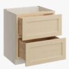 Freestanding Raw Maple Shaker Drawer Base Cabinet, Solid Wood Drawer Boxes for Kitchen Storage
