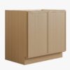 2 Freestanding Wood Grain Slab Kitchen Base Cabinet, Moisture Resistant Plywood Storage Cabinet