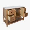 2 Open Air Oak Bathroom Vanity with 4 Drawers & Double Shaker Doors