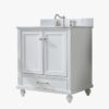 Transitional Single Sink White Shaker Bathroom Vanity Cabinet