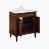 30 Inch Vintage Walnut Traditional Freestanding Single Sink Bathroom Vanity with Turned Legs