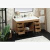 Mid-Century Modern Single Sink Walnut Bathroom Vanity Cabinet