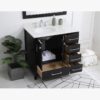 Modern Single Sink Black Bathroom Vanity Cabinet with Silver Hardware