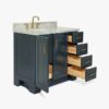 2 Luxury Navy All-in-One Bathroom Vanity with Carrara Marble Countertop