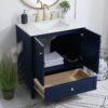 2 Farmhouse Navy Single Sink Vanity Cabinet with Storage Drawer & Soft Close Doors