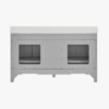 60 Inch Light Gray Shaker Double Sink Bathroom Vanity, Soft Close Doors & Drawers, White Quartz Countertop Combo