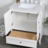 Transitional White Shaker Bathroom Vanity with Nickel Knobs & Undermount Sink