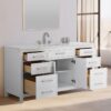 60" Solid White Wood Single Vanity Cabinet for Minimalist & Farmhouse Bathroom Remodel