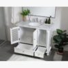 Transitional White Bathroom Vanity with Nickel Knobs & Undermount Sink