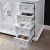 Freestanding White Single Sink Vanity with Decorative Cutout Cabinet Doors