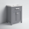 3 Compact Grey Shaker Single Sink Vanity Cabinet for Guest Bathrooms