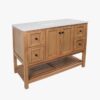 3 Open Air Oak Bathroom Vanity with 4 Drawers & Double Shaker Doors