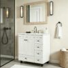 Classic White Shaker Vanity with Integrated Ceramic Sink for Bathrooms
