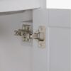 3 24 Inch Curved White Freestanding Bathroom Vanity with Integrated Ceramic Sink & Silver Knobs