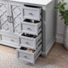 3 Transitional Gray Freestanding Single Sink Vanity with Decorative Cutout Cabinet Doors
