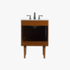 24" Narrow Mid Century Modern Wood Vanity for Powder Room & Guest Bath