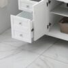 3 42 Inch White Shaker Single Sink Bathroom Vanity with Carrara Marble Top & 4 Drawers