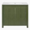 36" Olive Green Farmhouse Bathroom Vanity with White Undermount Sink