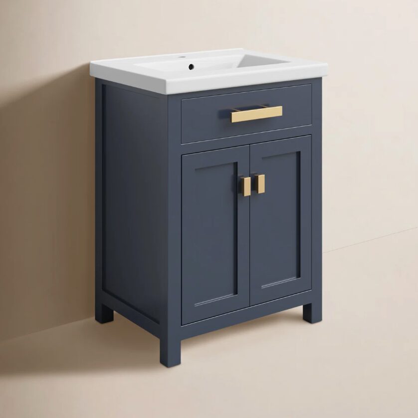 Timeless Navy Blue All-in-One Shaker Bathroom Vanity Cabinet