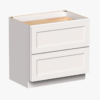 3 Soft Close Two Drawer Shaker Kitchen Storage Base Cabinet, Off White