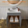 3 36" Gray Shaker Bathroom Vanity Base Cabinet