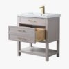 3 Compact Light Gray Single Sink Vanity for Small Guest Bathrooms