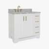 Modern All-White All-in-One Bathroom Vanity with Marble Countertop