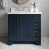 3 Luxury Navy All-in-One Bathroom Vanity with Carrara Marble Countertop