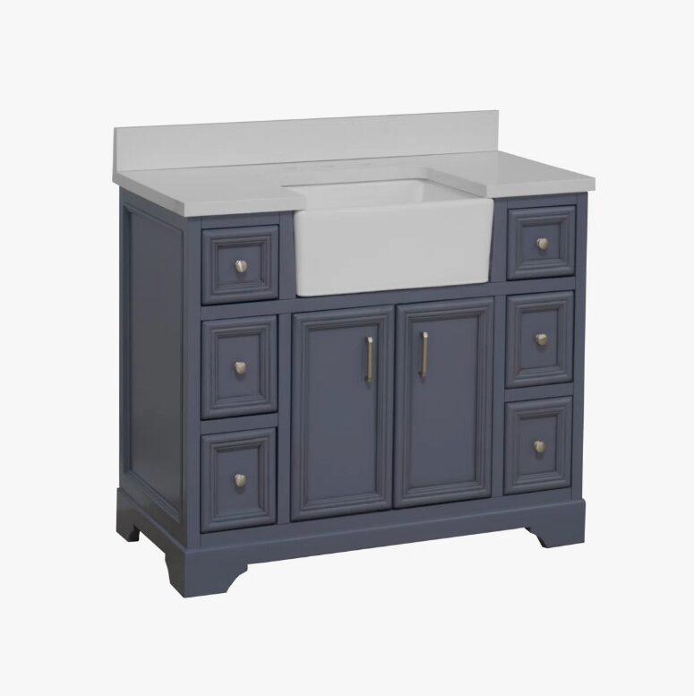 3 Transitional Farmhouse Blue Vanity Cabinet for Cottage & Traditional Master Bathroom Remodel